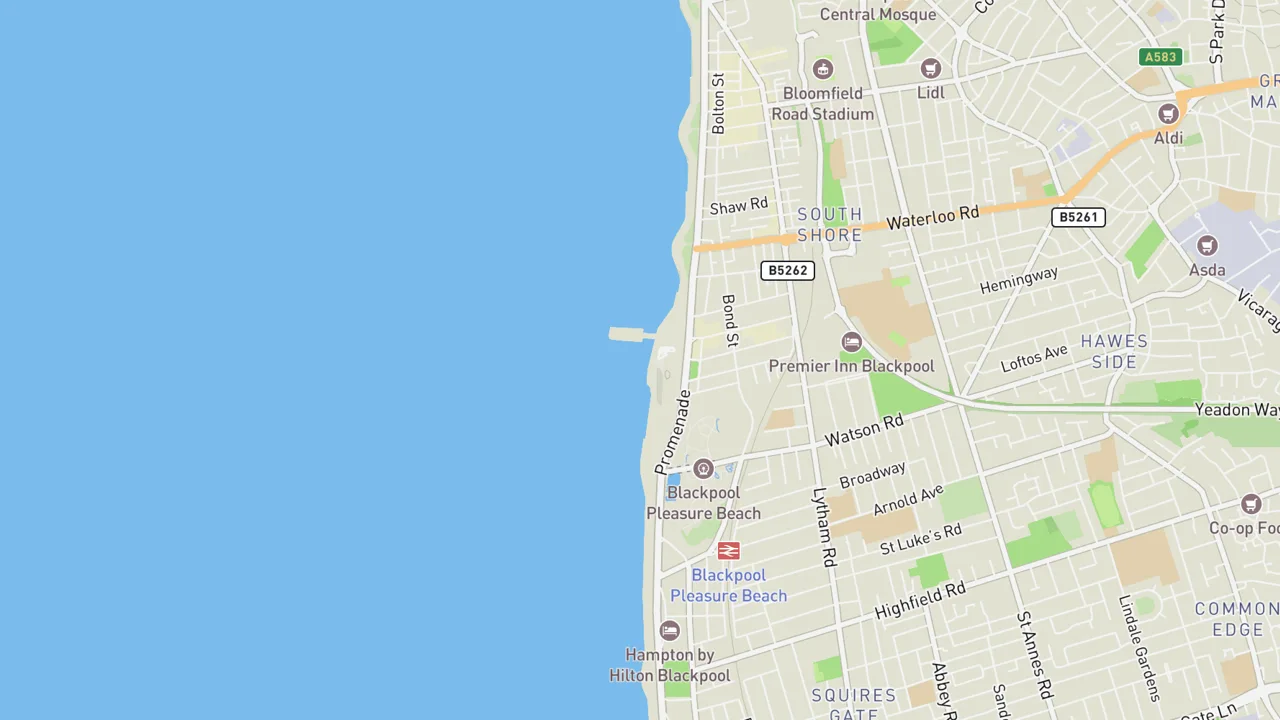 Kaart met Blackpool South