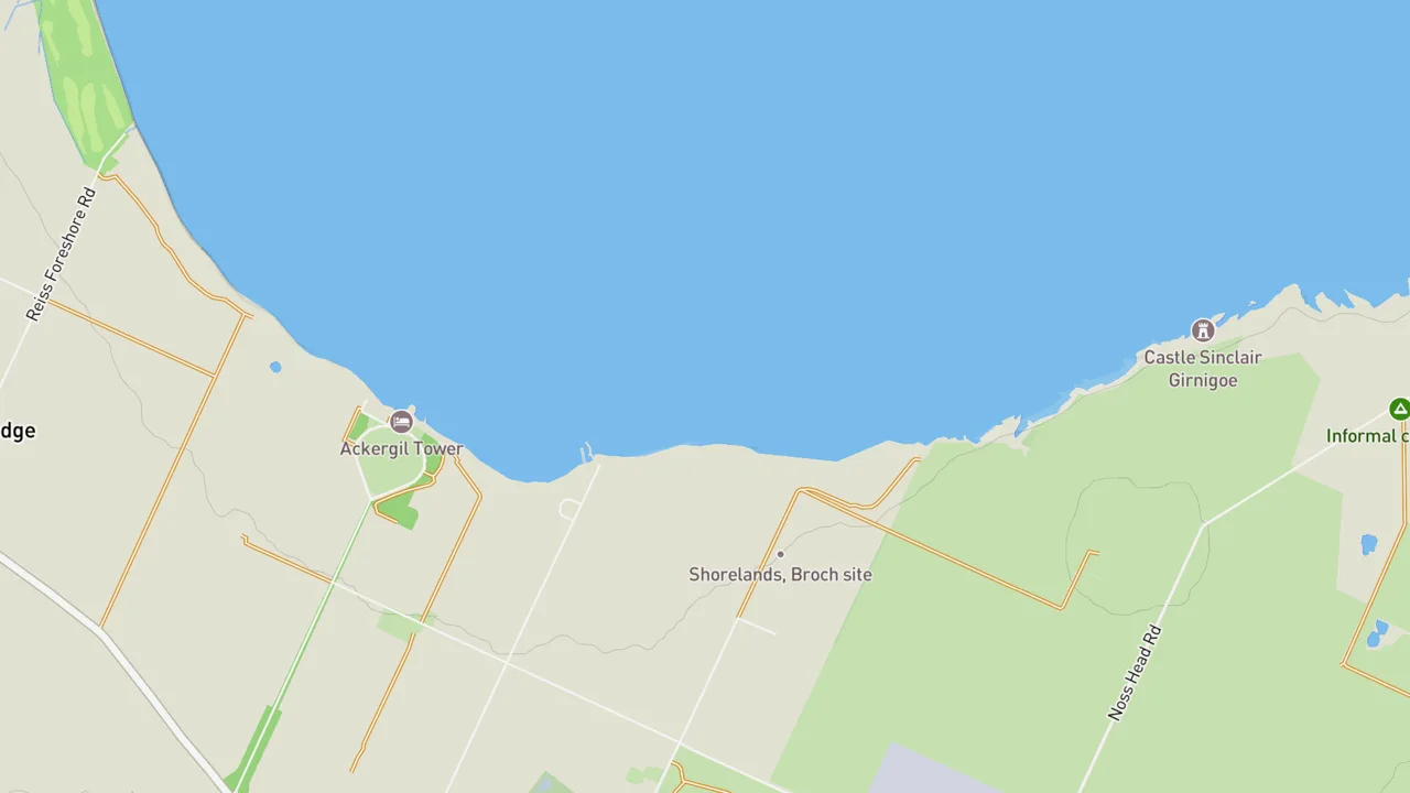 Map showing Ackergill