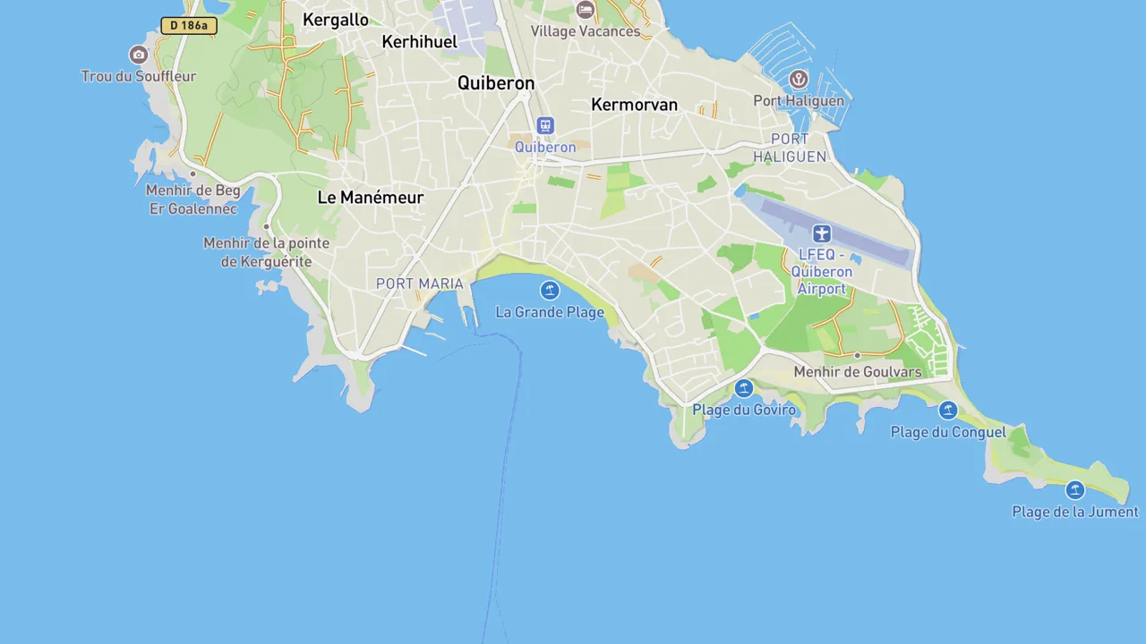 Kaart met La Grande Plage