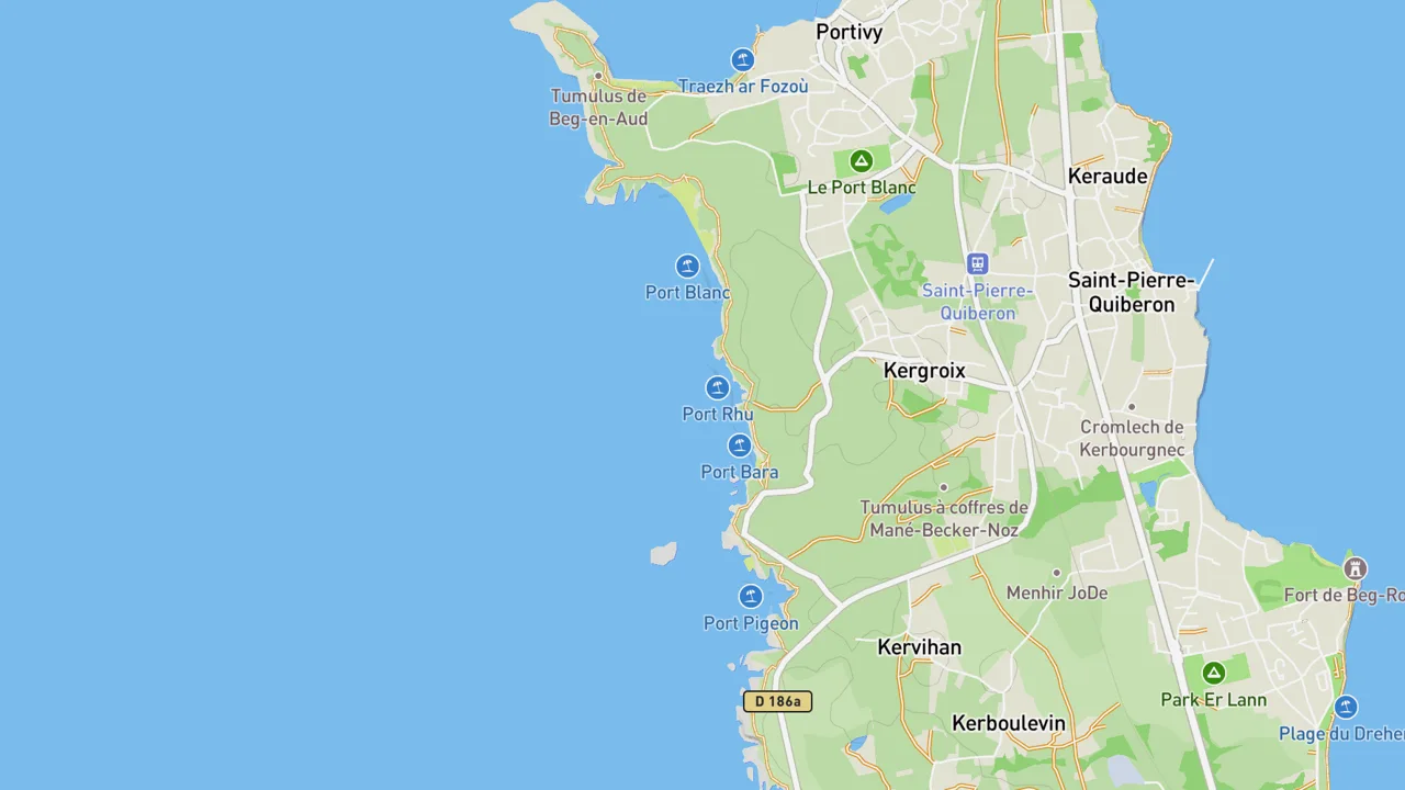 Map showing La Côte Sauvage