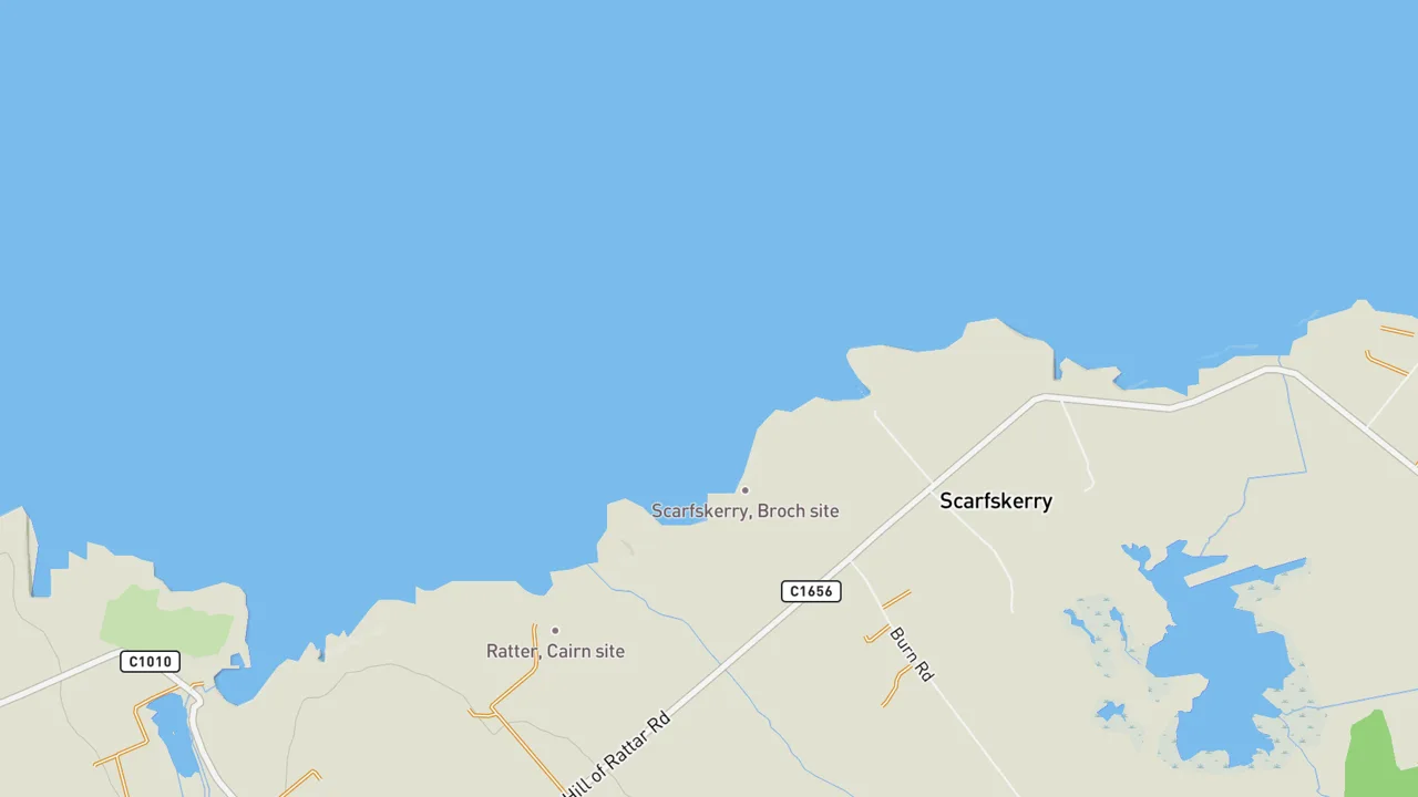 Map showing Scarfskerry Reefs