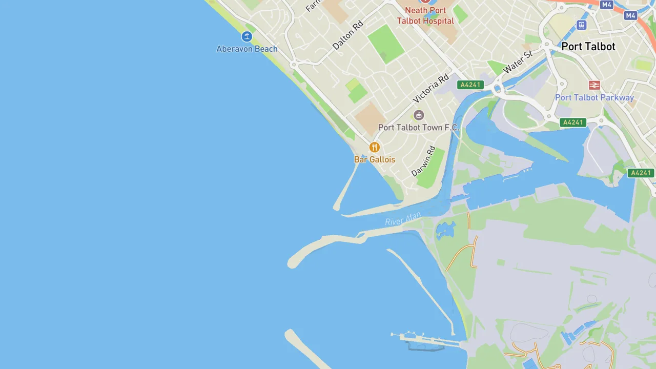 Map showing Aberavon