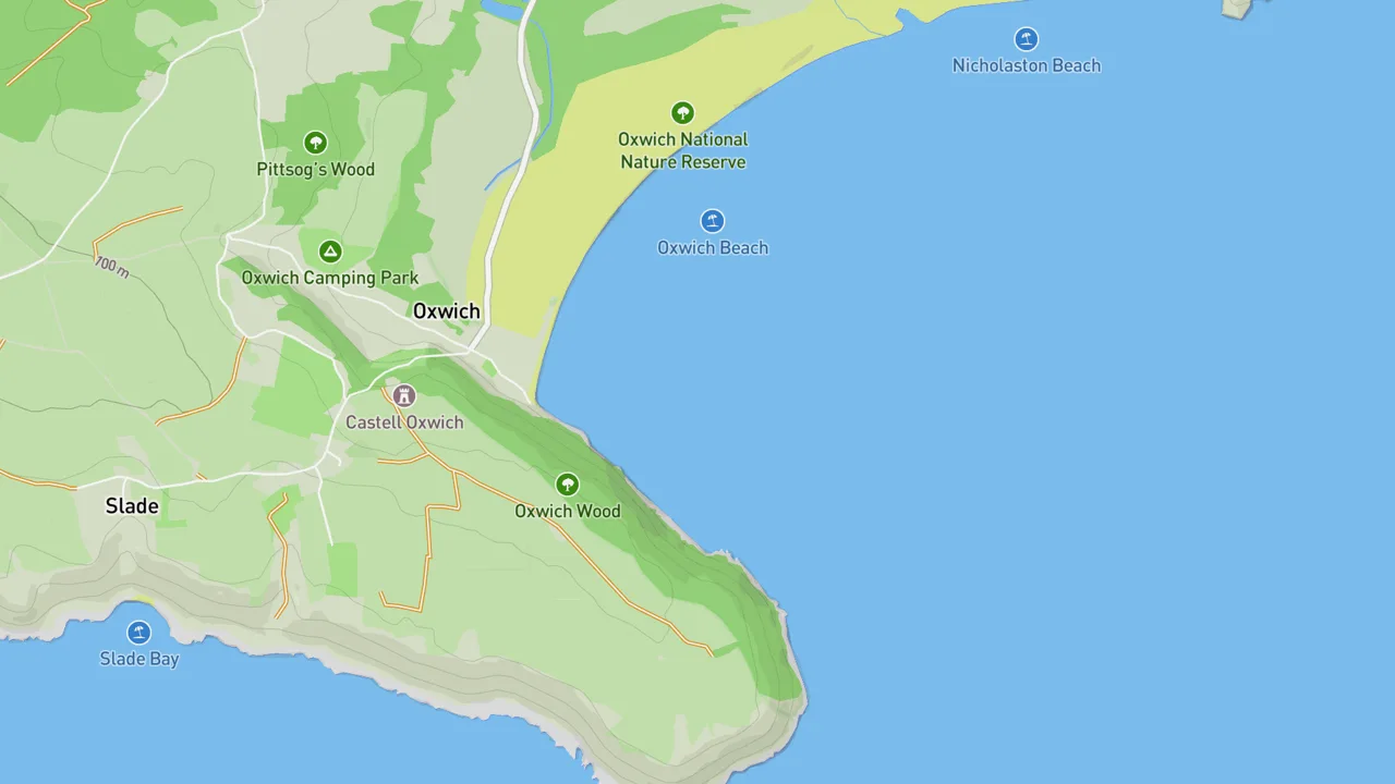 Map showing Oxwich Bay