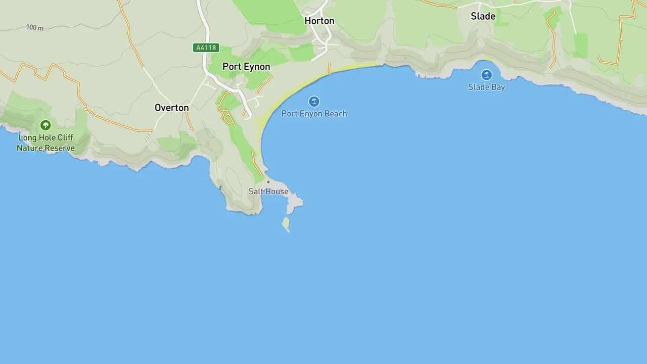 Map showing Port-Eynon Point