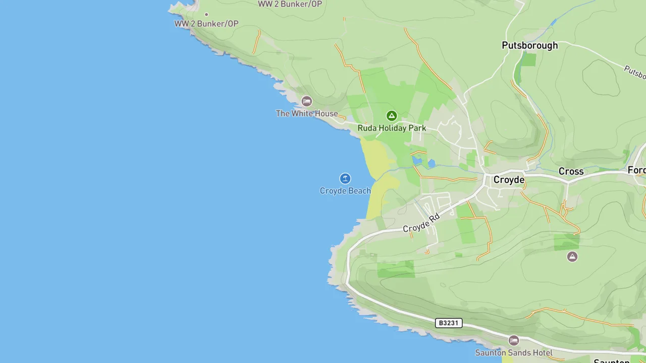 Map showing Croyde Beach