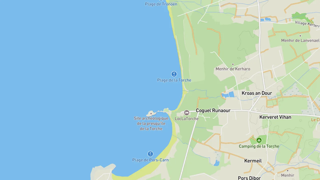 Map showing La Torche