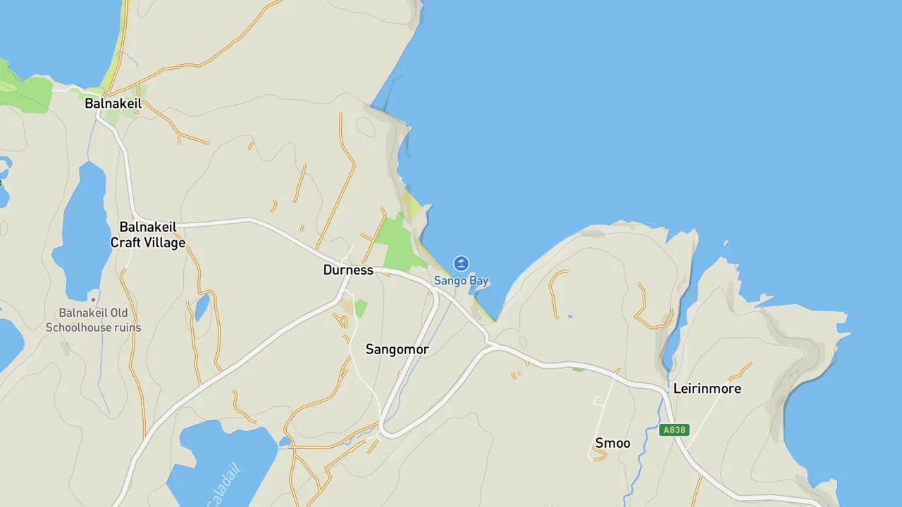 Map showing Sango Bay