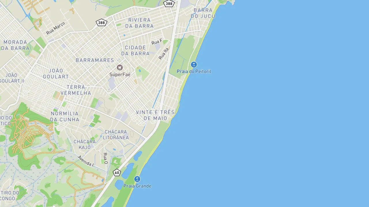 Map showing Ponta da Belina