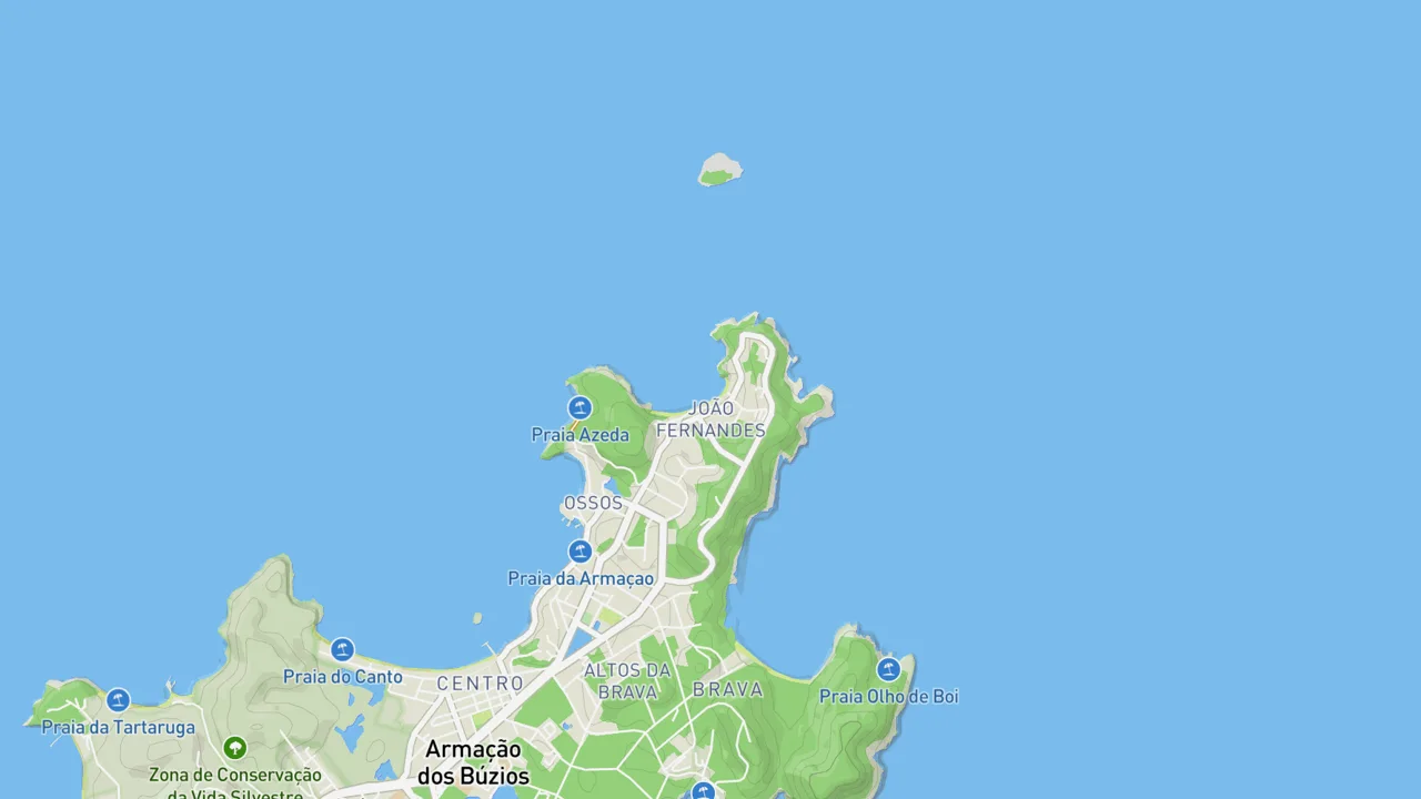 Map showing Praia de João Fernandes