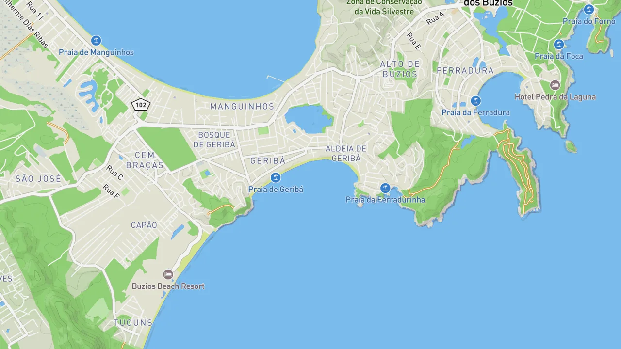 Map showing Geriba