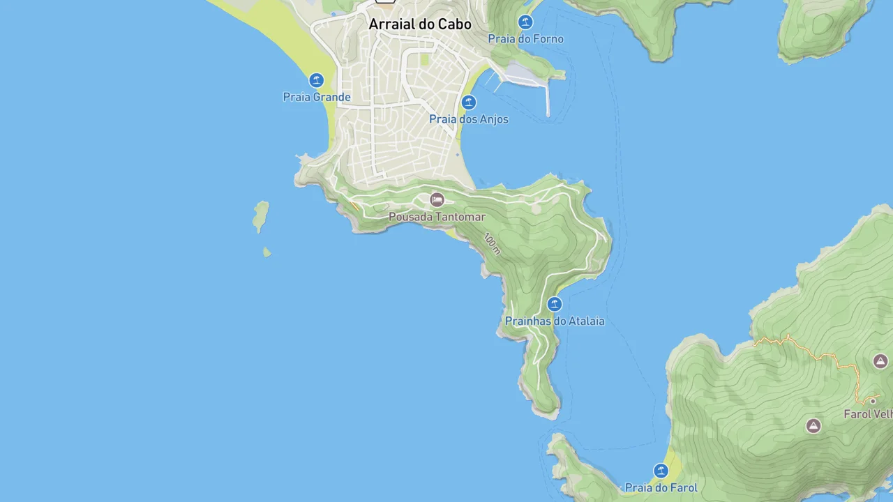 Map showing Praia Brava