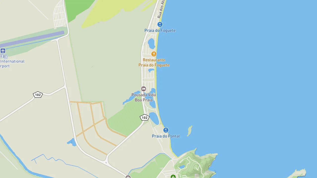 Kaart met Praia do Foguete