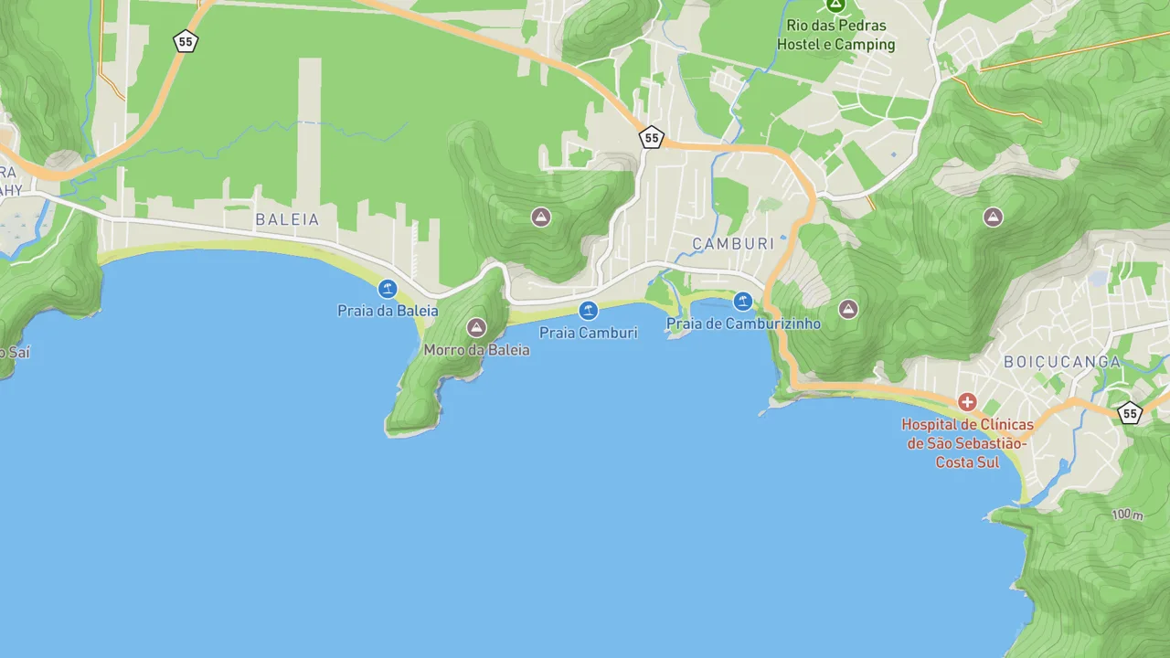 Map showing Camburi