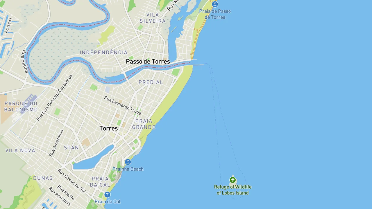 Map showing Praia Grande - Rio Grande do Sul