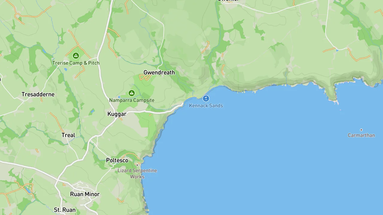 Map showing Kennack Sands