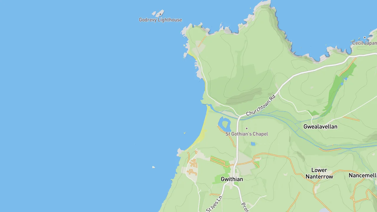 Map showing Godrevy