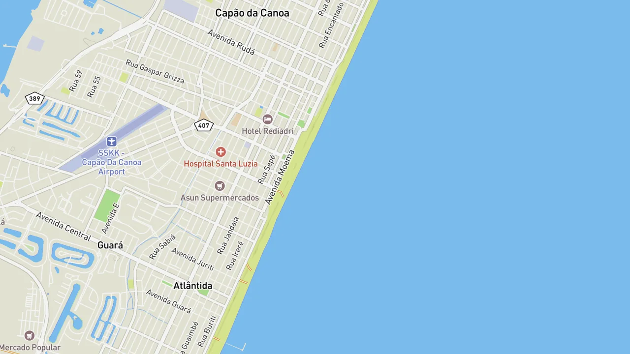 Map showing Capão da Canoa