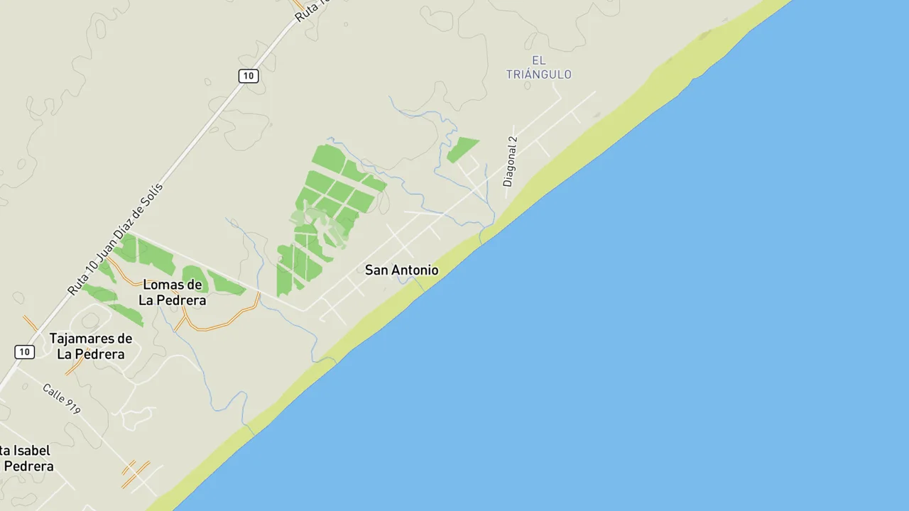Map showing Playa San Antonio