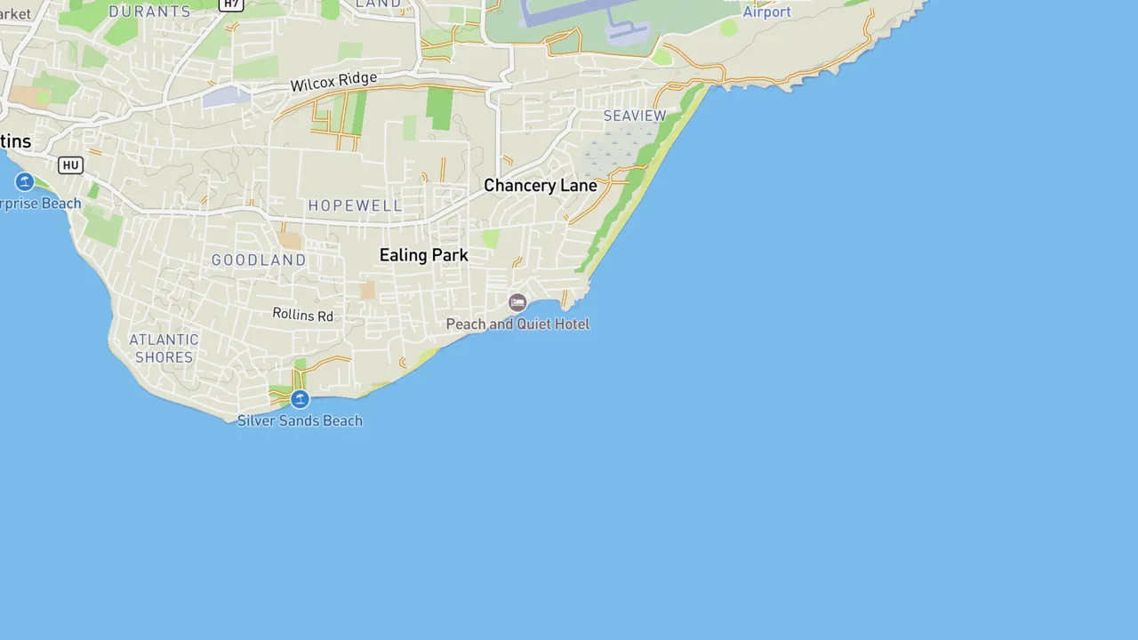 Map showing Surfer's Point - Barbados