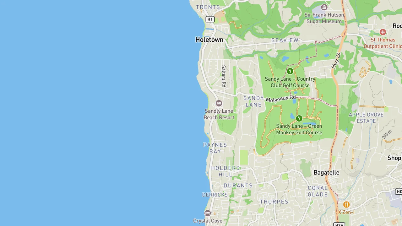 Map showing Sandy Lane