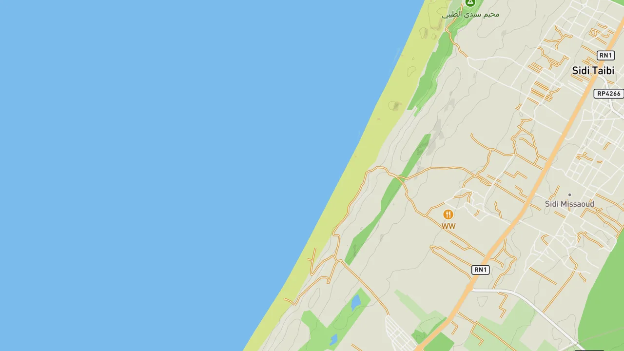 Map showing Plage des Nations
