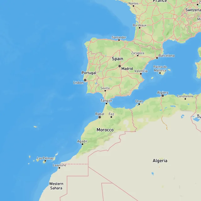 Map of the surf spots on this page
