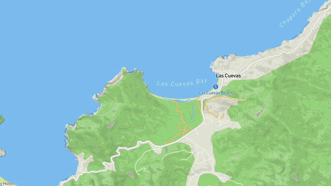 Map showing Las Cuevas, Trinidad