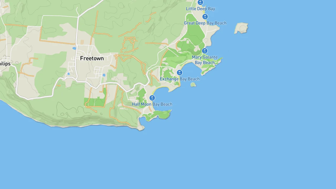 Map showing Half Moon Bay - Antigua