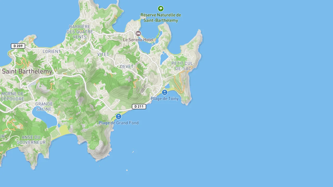 Map showing Toiny