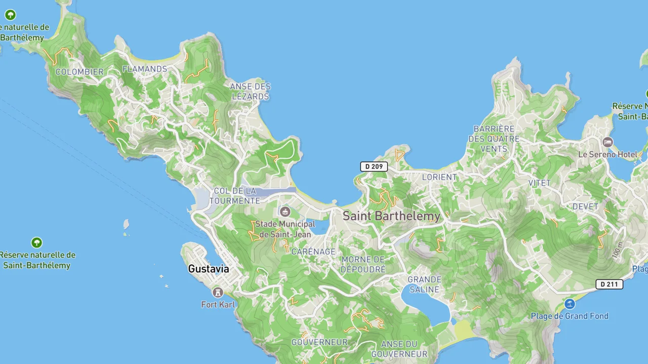 Map showing St Jean
