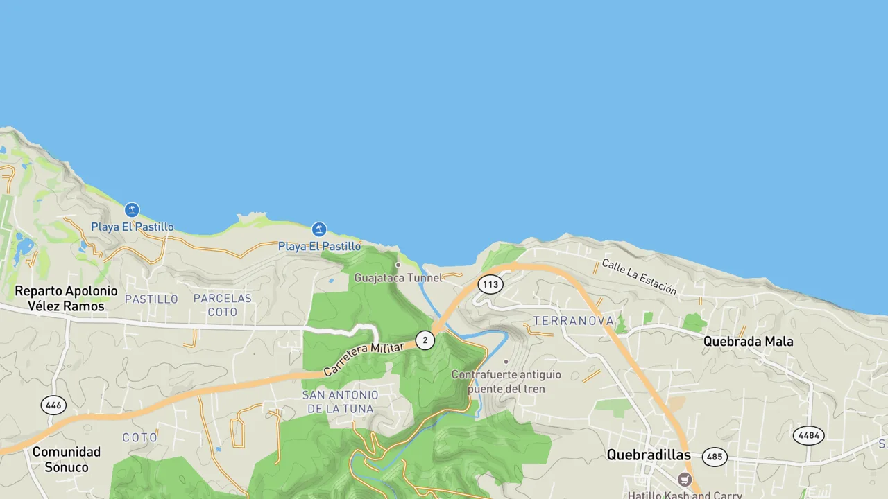 Map showing Guajataca