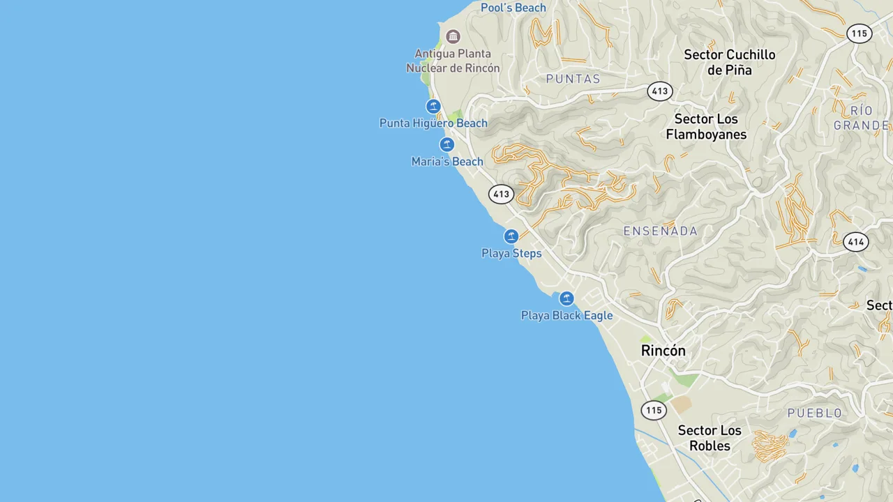 Map showing Tres Palmas
