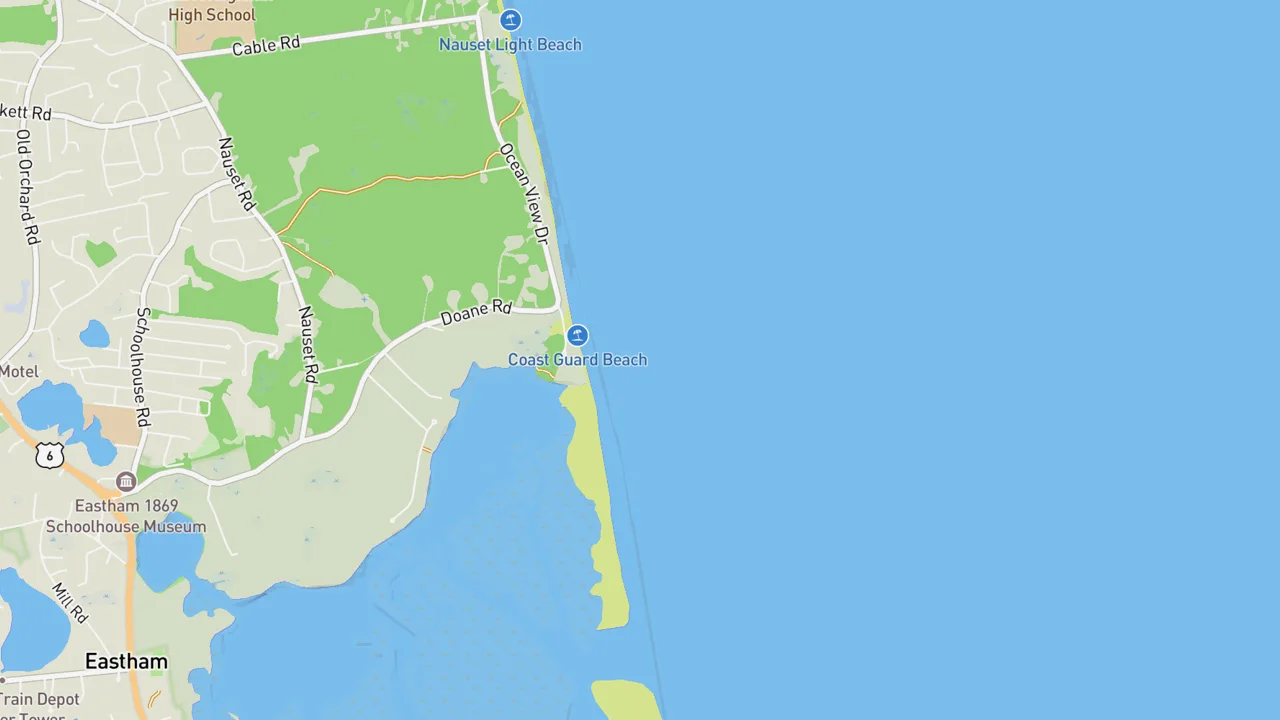 Map showing Coastguard Beach