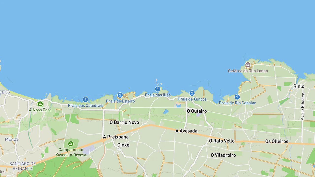 Map showing Praia das Illas
