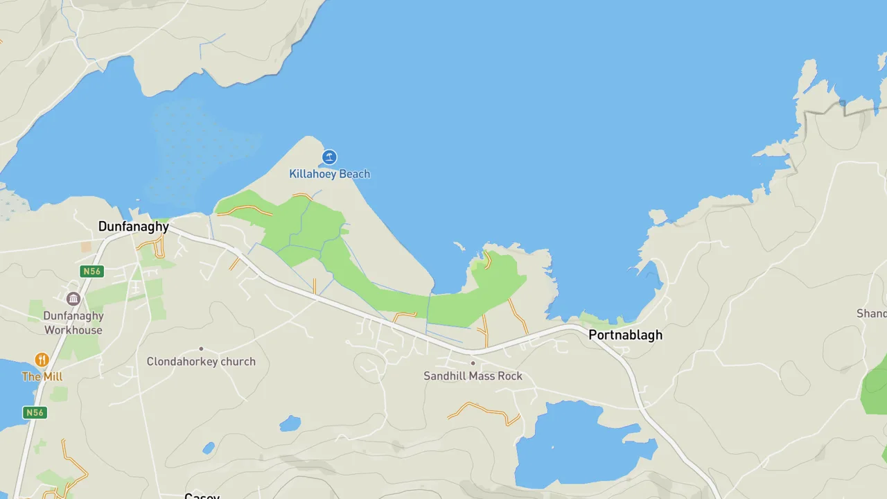 Map showing Dunfanaghy