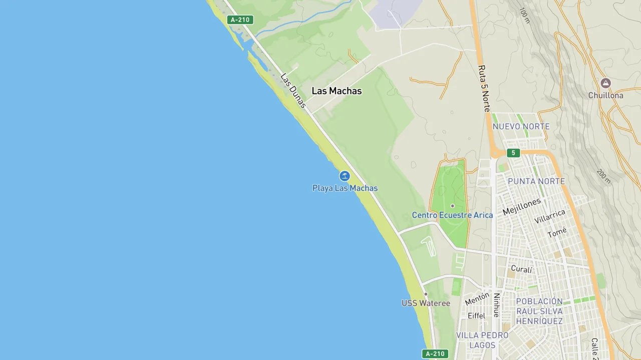 Map showing Las Machas