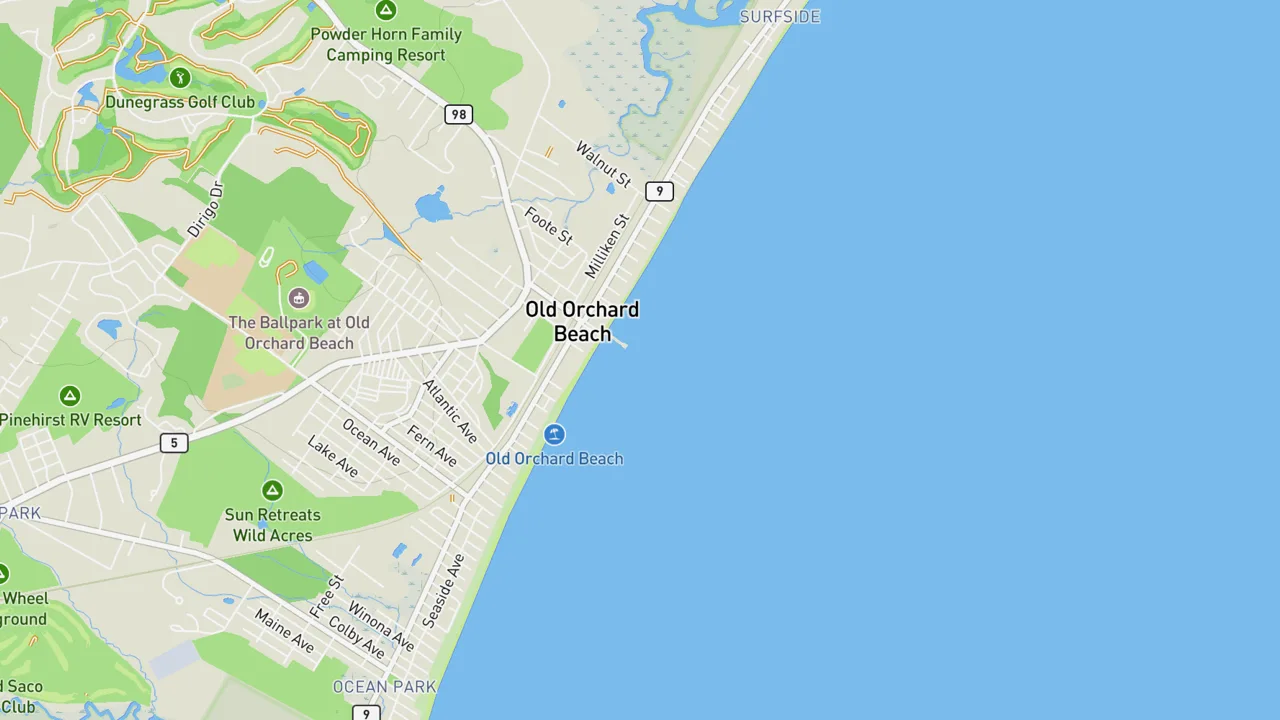 Kaart met Old Orchard Beach