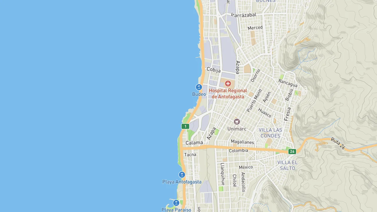 Map showing Piedra del Lobo