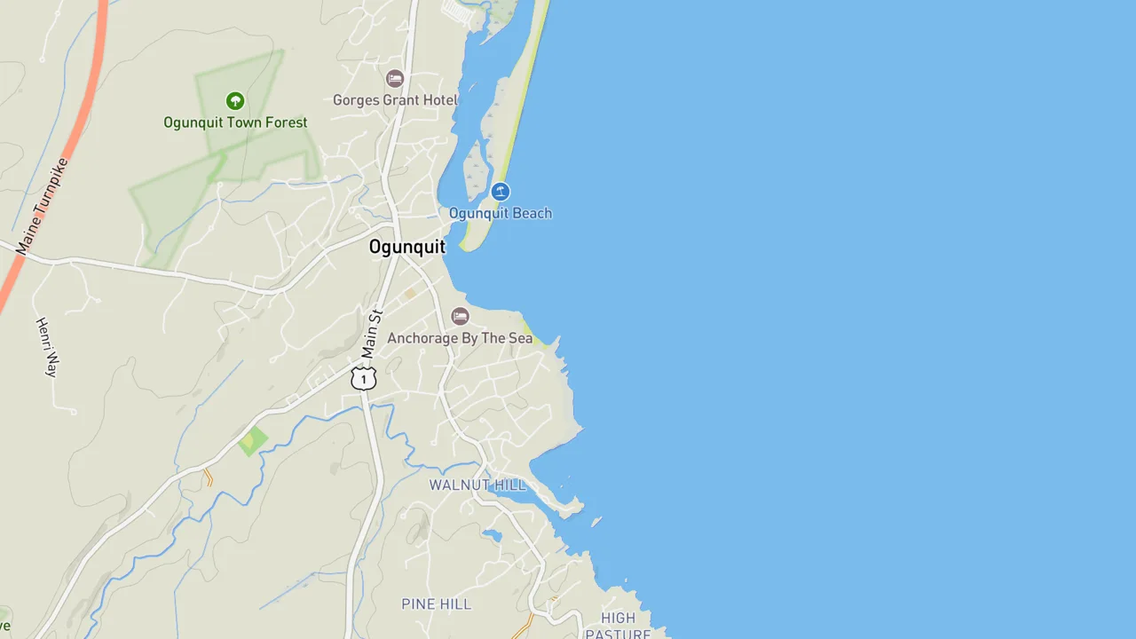 Map showing Ogunquit Rivermouth
