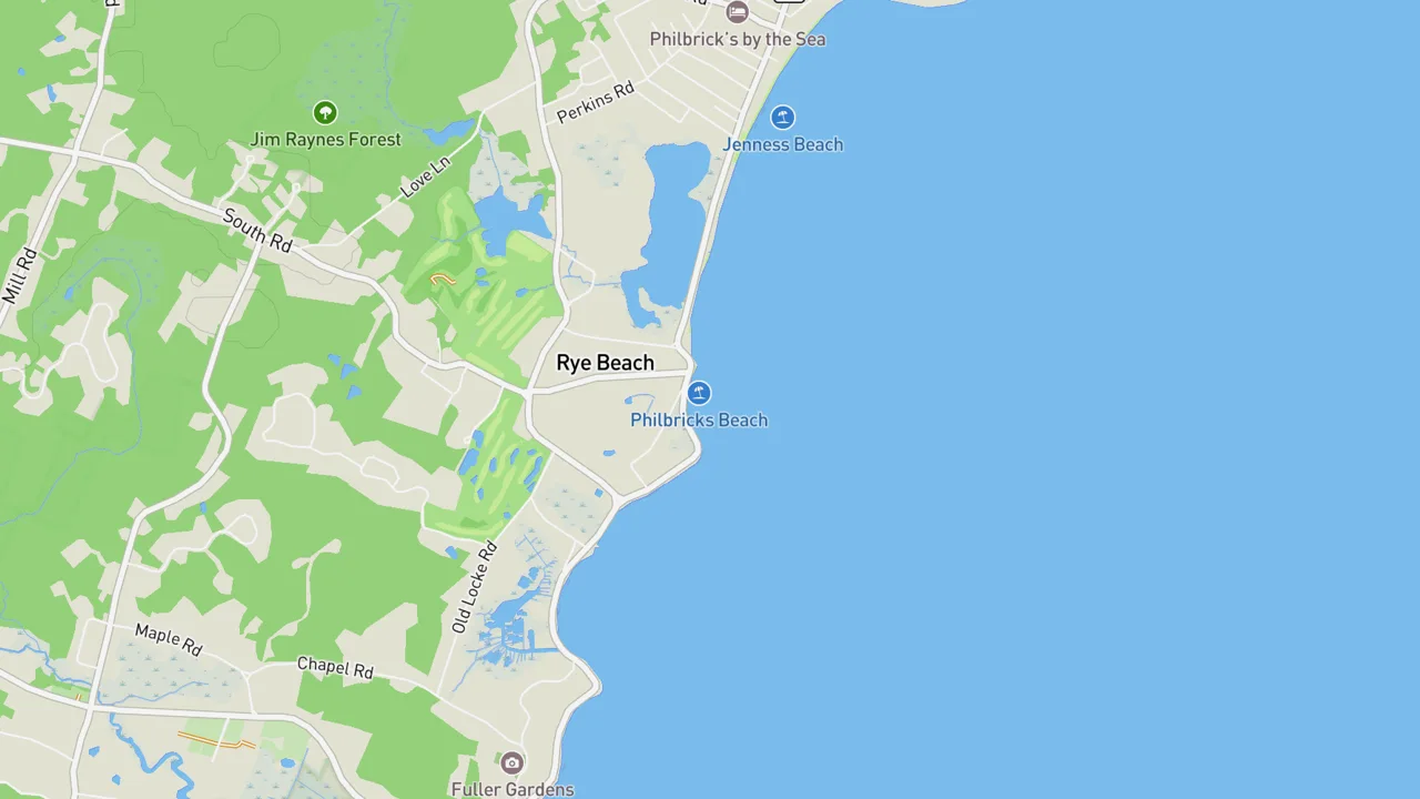 Map showing Sawyer's Beach