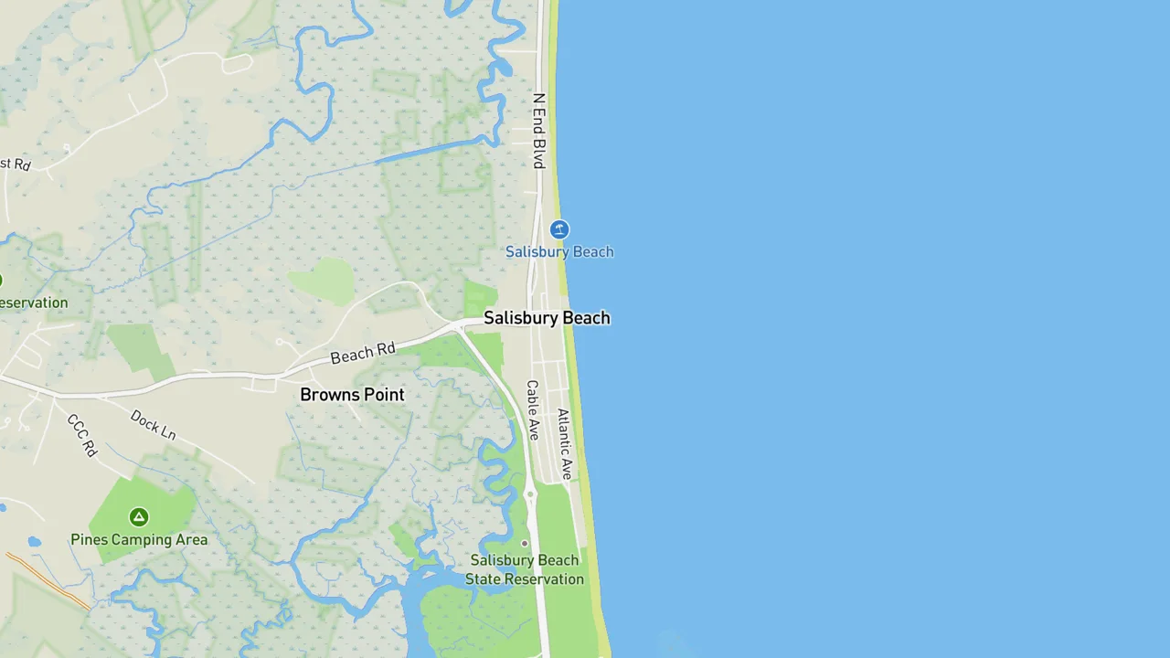 Kaart met Salisbury Beach