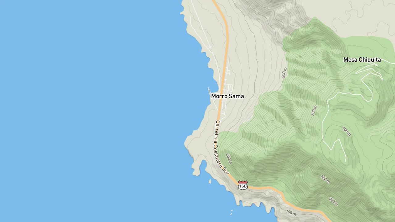 Map showing Caleta Sama