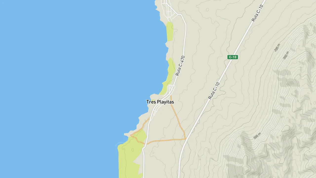 Map showing Tres Playitas