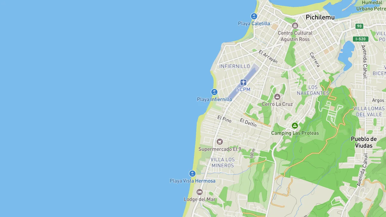 Map showing Infiernillo