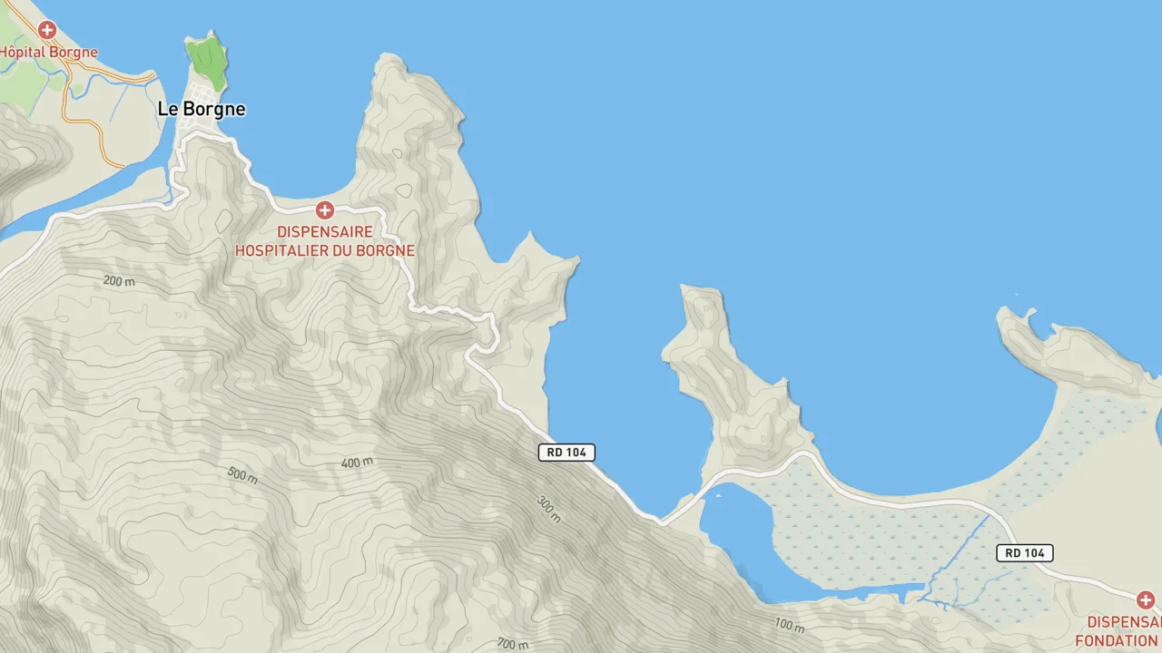 Map showing Chouchou Bay
