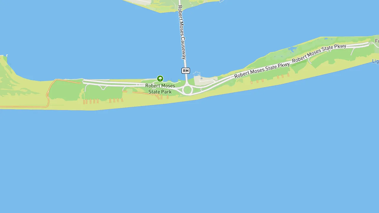 Map showing Robert Moses State Park