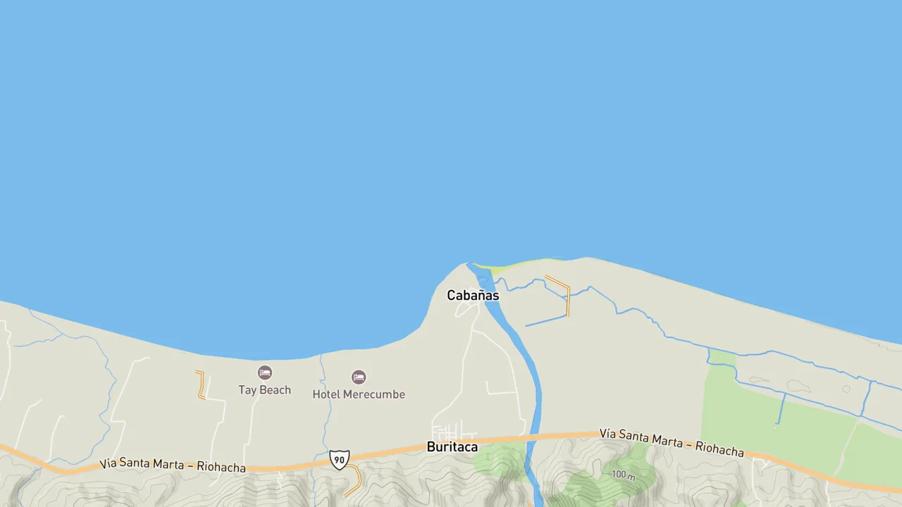 Map showing Buritaca