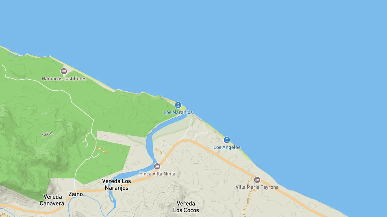 Map showing Los Naranjos