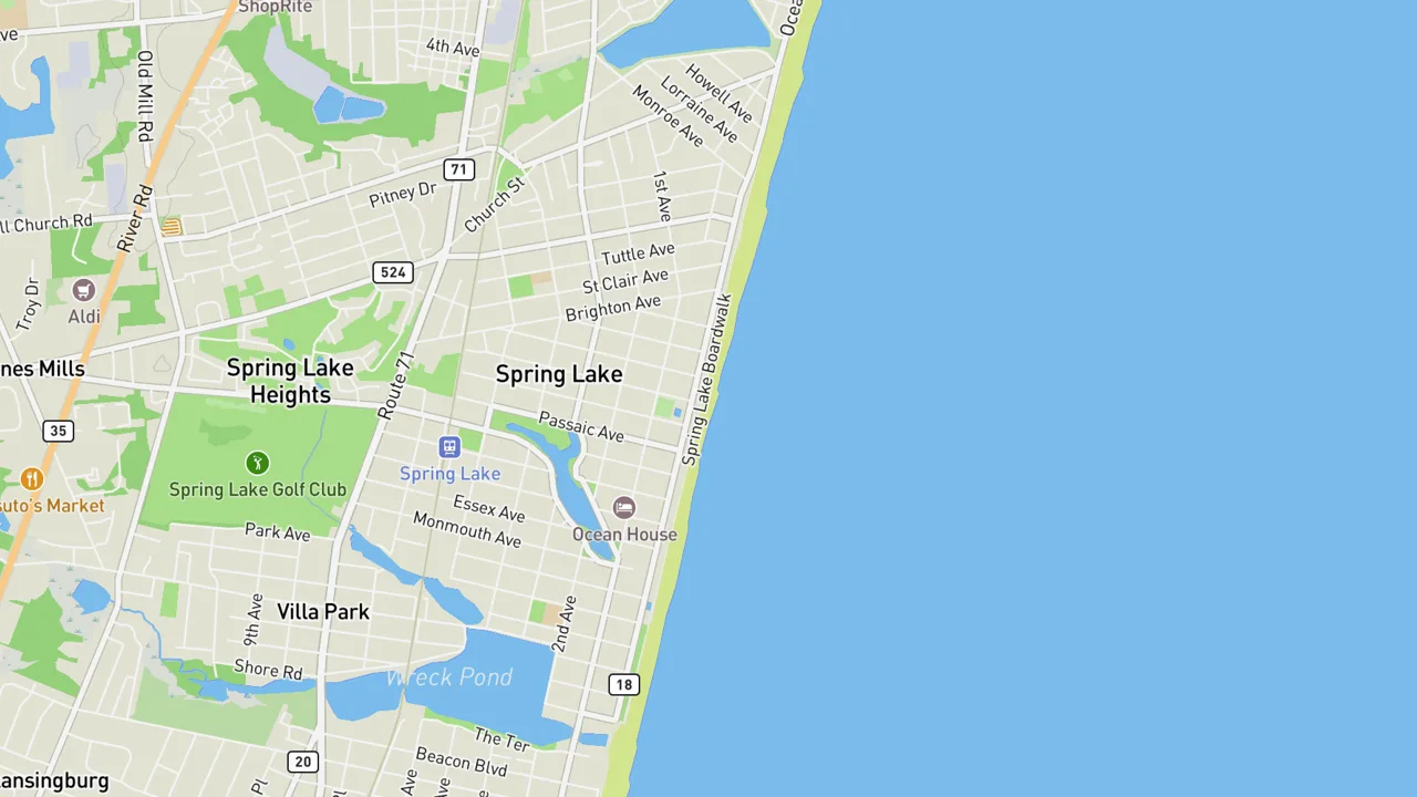 Map showing Spring Lake