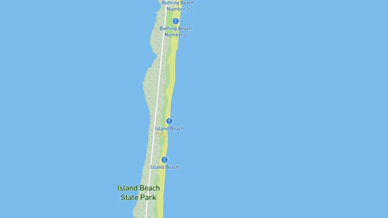 Kaart met Island Beach State Park
